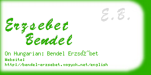erzsebet bendel business card